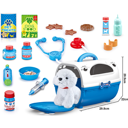 Carrying bag with dog and grooming accessories