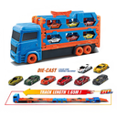 Truck with foldable road racing track