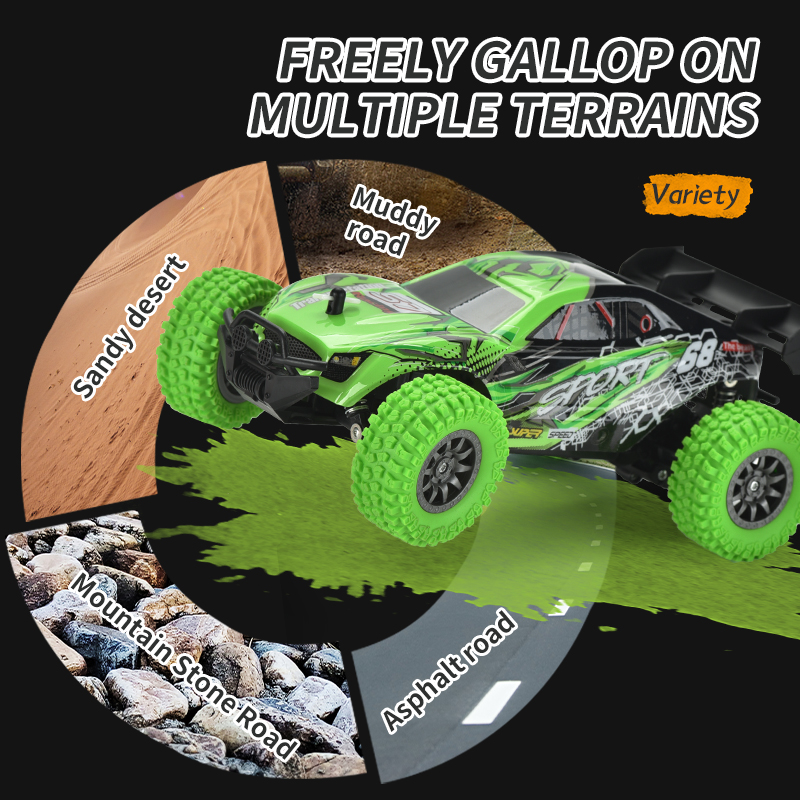 1/18 SPORT Sport buggy de plage télécommandé R/C 12 km/h, 2.4GHz