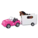 Terreinwagen met aanhanger en paard