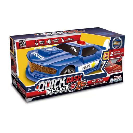 Police vehicle with light and sound