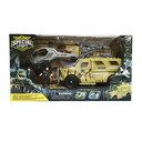 Special forces military set with truck and helicopter