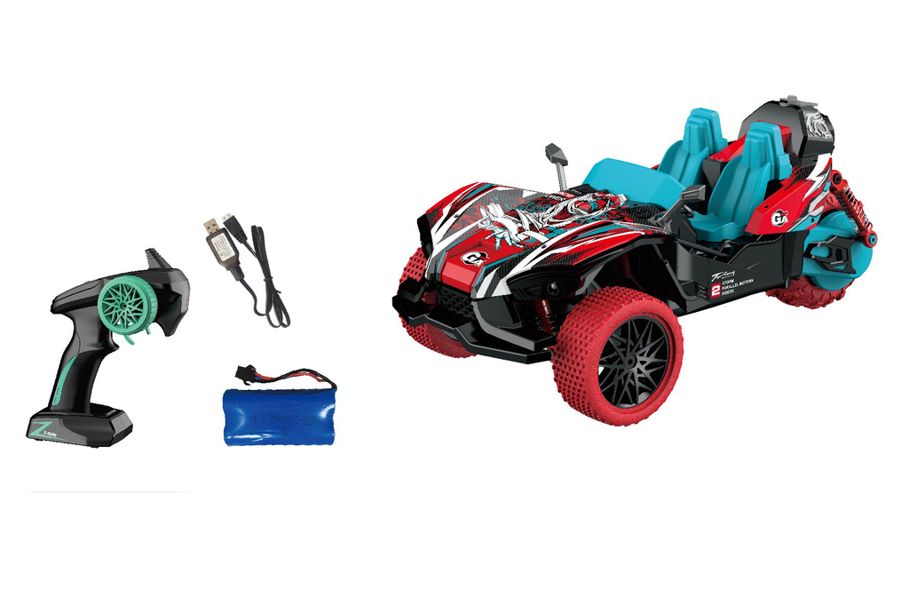 CRAZON Véhicule radiocommandé à trois roues effet brouillard 1/14 6CH