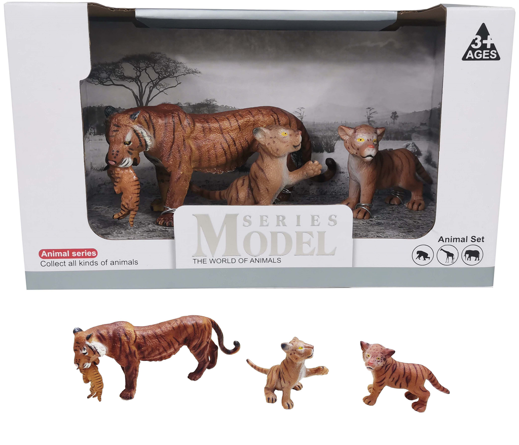 Animaux sauvages tigre et bébé 3 pièces