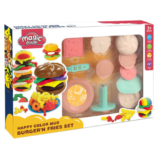 Modeling paste: Burger creative set and fries