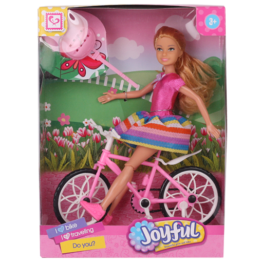 CUTE GIRL Poupée 23,5cm avec vélo