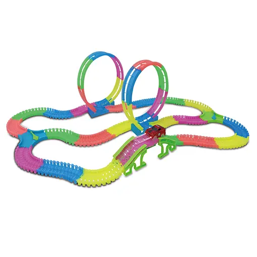 Racebaan met licht en looping