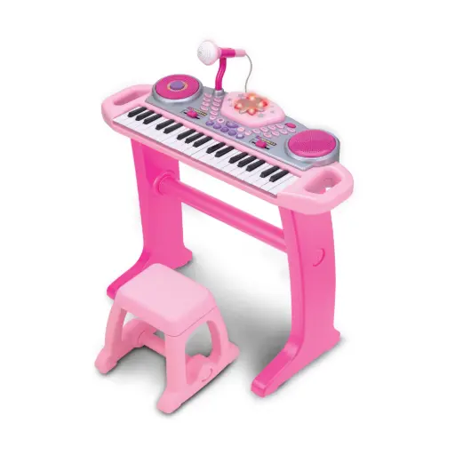 [02068G-NL] Clavier WINFUN Rock Star Set (ROZE) avec 37 touches, lumières clignotantes et scratchpad DJ