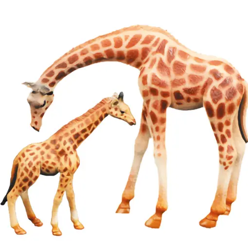 [Q9899-L30] WILDE DIEREN Familie Giraffe met baby 2 stuks