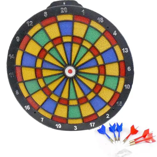 [468] Dart game set, 6 darts + spare tips and target