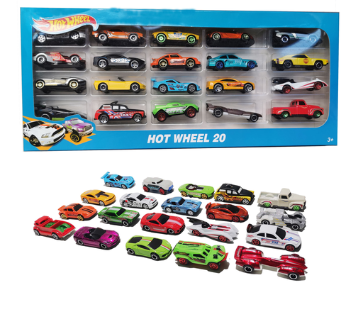 [1605-1] Metal decorated cars 20 pcs