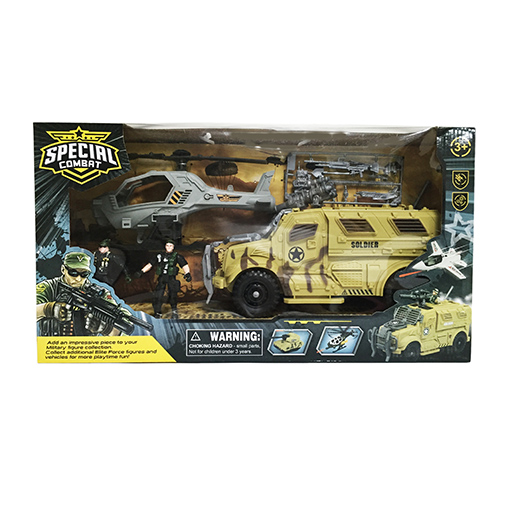 [D3109-25] Special forces militaire set met vrachtwagen en helikopter