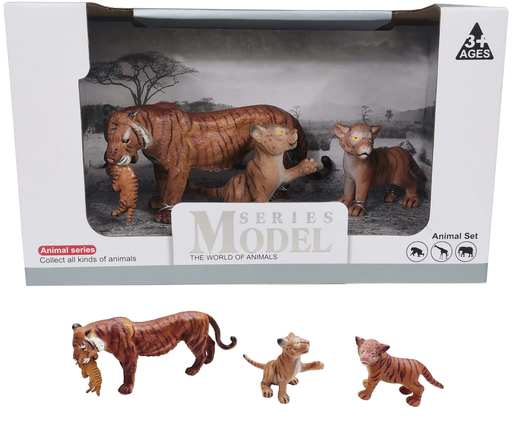 [Q9899-B40] WILD ANIMALS Tiger and baby 3 pieces