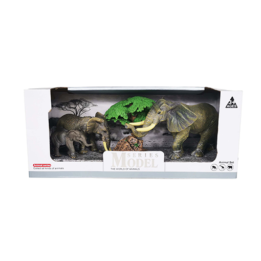 [Q9899-C4] Wilde dierenfamilie met baby en grote dieren 3 stuks