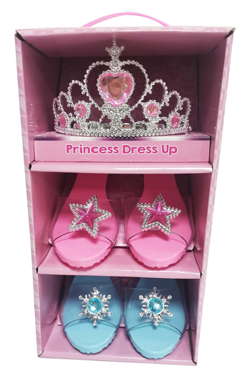[QS00064F] Prinses kroon en schoenen speelset (2 stuks)