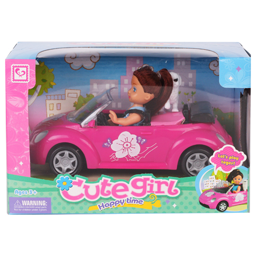 [K899-14] CUTE GIRL Poupée 9 cm  + cabrio