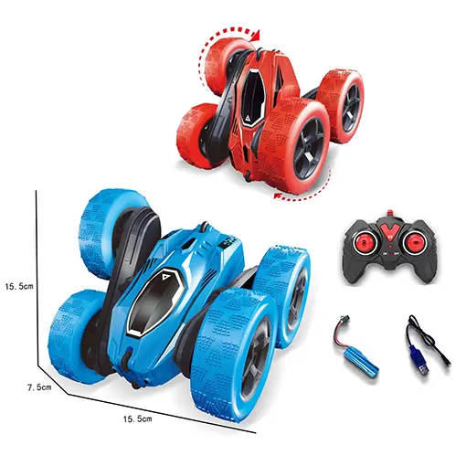 [RQ3032] 2.4G ZWENKARM STUNTAUTO IN ROOD EN BLAUW
